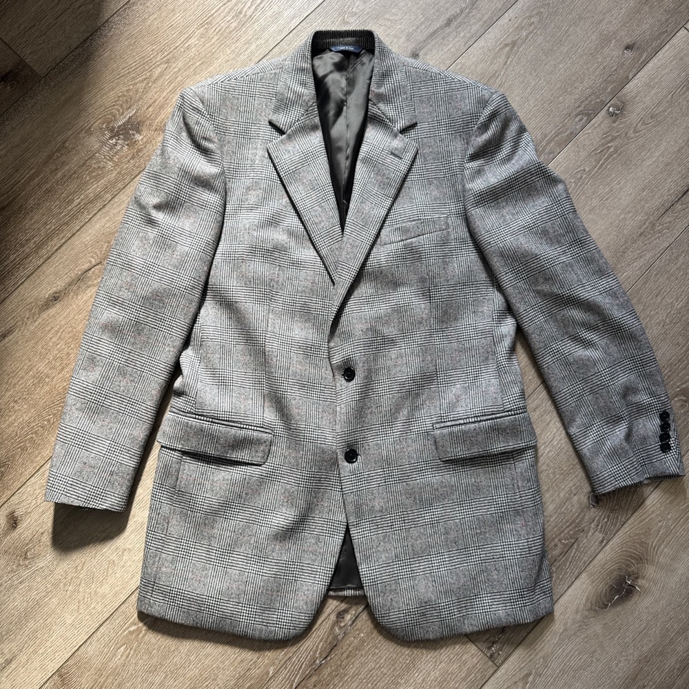 Brooks Brothers Blazer Jacket Sport Coat Loro Piana Zelander Wool Gray Mens 42L